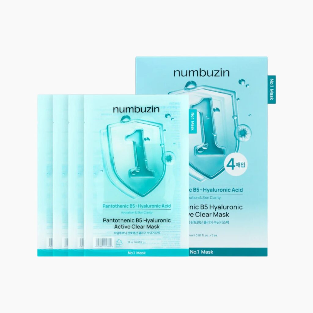 Тканевая маска против воспалений numbuzin No.1 Pantothenic B5 Hyaluronic Active Clear Mask
